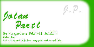 jolan partl business card